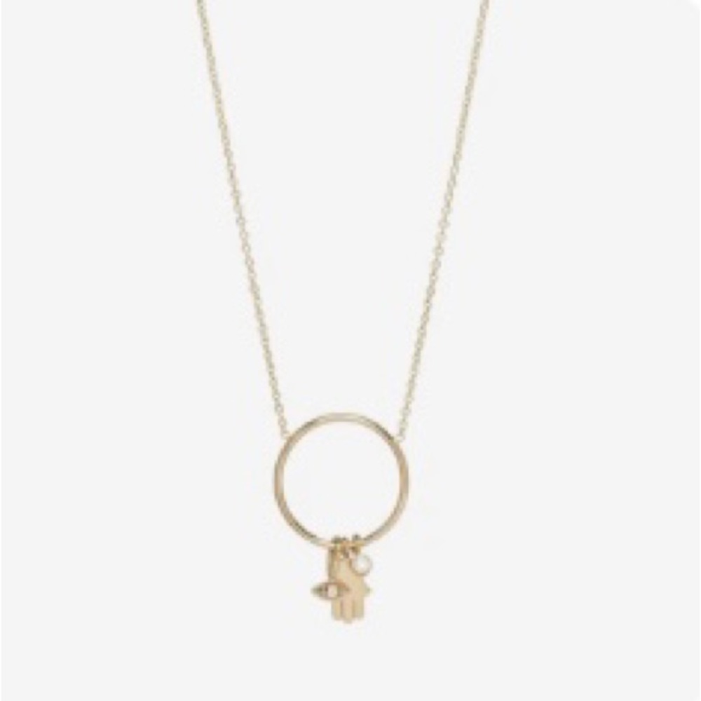 Zoe Chicco 14k Hamsa, Evil Eye, Diamond Charm Circle necklace ✨